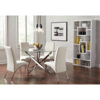 Coaster Furniture 121572 Beckham Upholstered Side Chairs White and Chrome (Set of 2)
